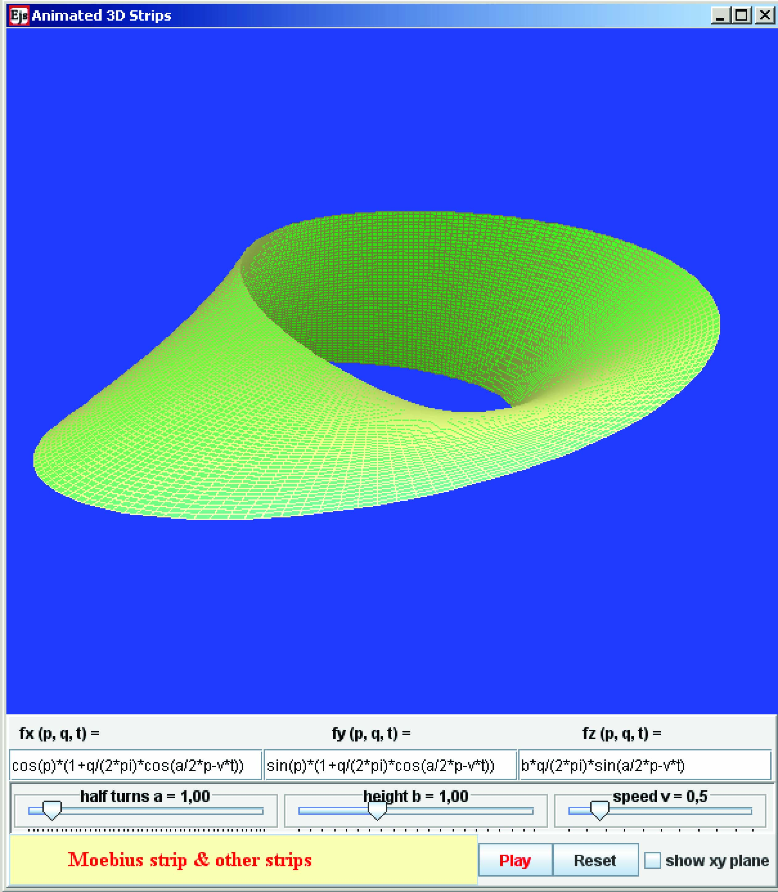 Example of a Simulation: The Moebius band